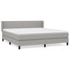 Box Spring Bed with Mattress Light Grey 160 x 200 cm Fabric