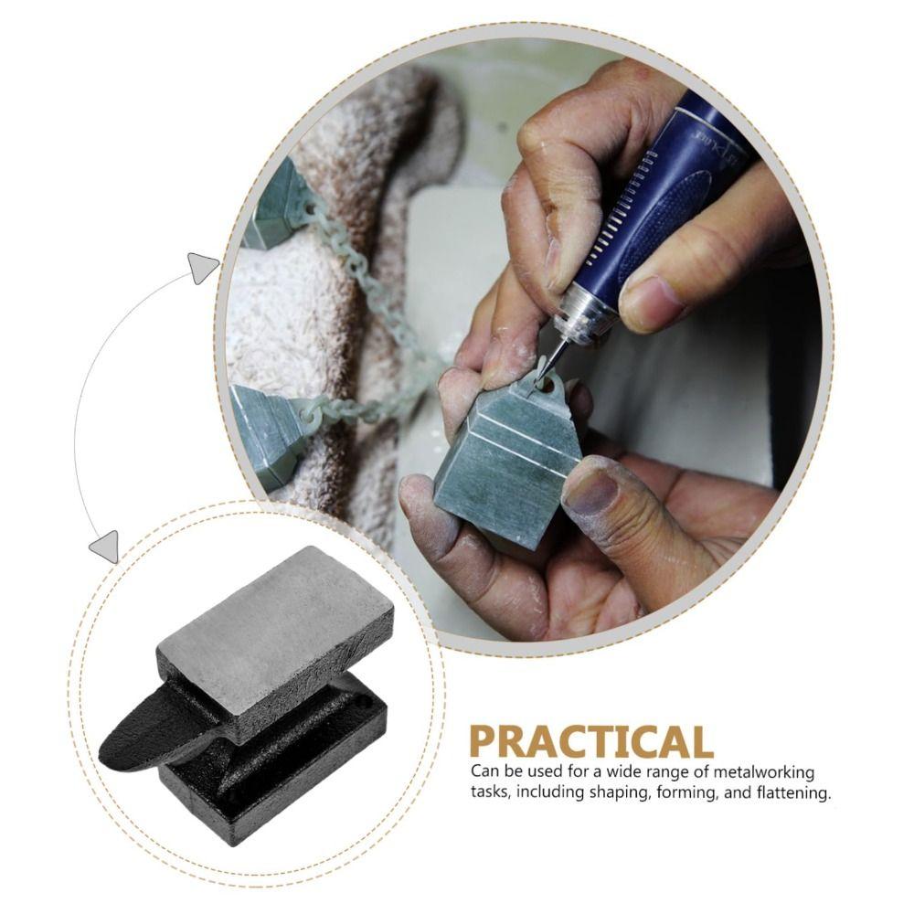 Portable Blacksmith Anvil Extra Large Feet Sturdy Tool Jewelry Repair Horn Multi-Function Mini Base Iron Plate Jewelry Making