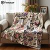 Vintage Jacobean Floral Ultra Soft Sherpa Fleece Blanket Fluffy Warm Halloween Cozy Throw for Sofa Couch Bedroom Gift All Season
