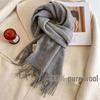 Cachecol de Inverno Feminino 100% Lã Pura Cinza Médio - Espesso, Aquecedor de Pescoço Versátil
