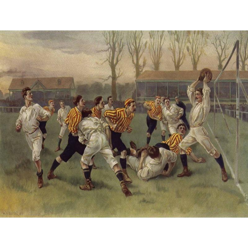 

Vintage Sports Boy Playing Soccer Football Baseball Golf Art Poster Canvas Painting Wall Prints Picture for Teen Room Home Decor 21cm×30cm NoFrame