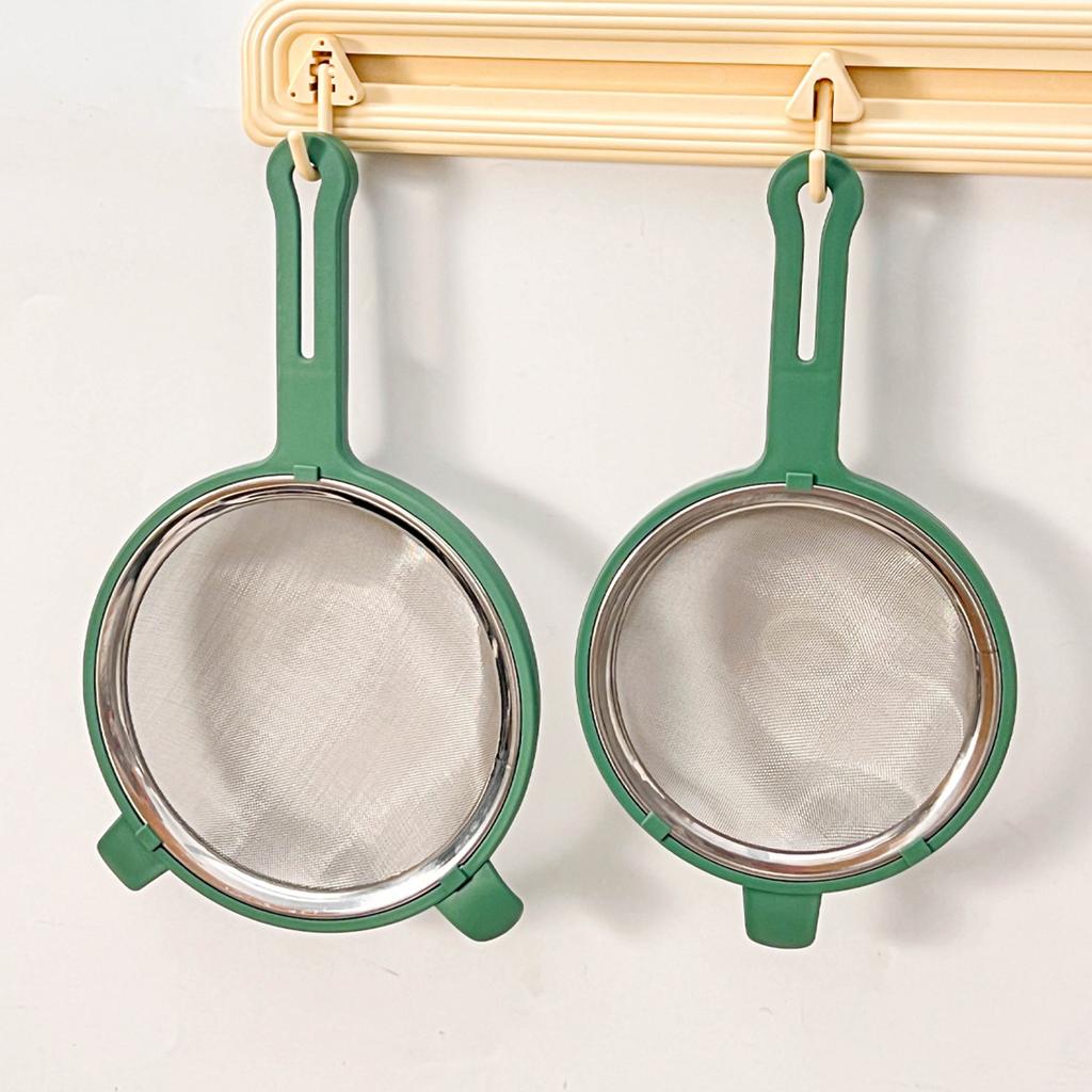 304 Stainless Steel Fine Mesh Flour Sieve Reusable Colander Residue Filter Spoon Detachable Strainer Skimmer Spoon Kitchen Tools