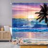 Windmill Seaside Scenery Shell Beach Scenic Bathroom Shower Curtain Frabic Waterproof Polyester Bathroom Curtain With Hooks
