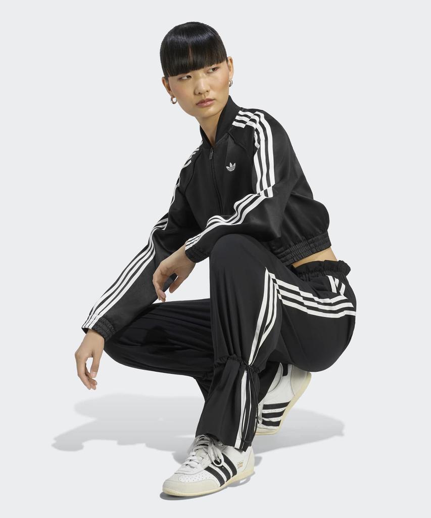 ADIDAS Nylon Paper Bag Fleece Track Pants - Black / Lg4283