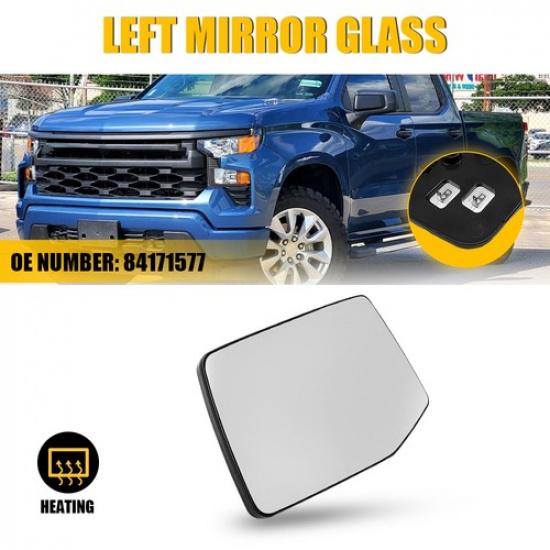 Left Heated Mirror Glass Fits - 2024 Chevrolet Silverado 2500 HD 3500 HD