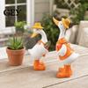 Resin Duck Family Garden Figure Porch Goose Statues, Funny Farm Fence Decor, Decor Outdoor Animal Sculptures & Perfect for Home Stairs, Farm,