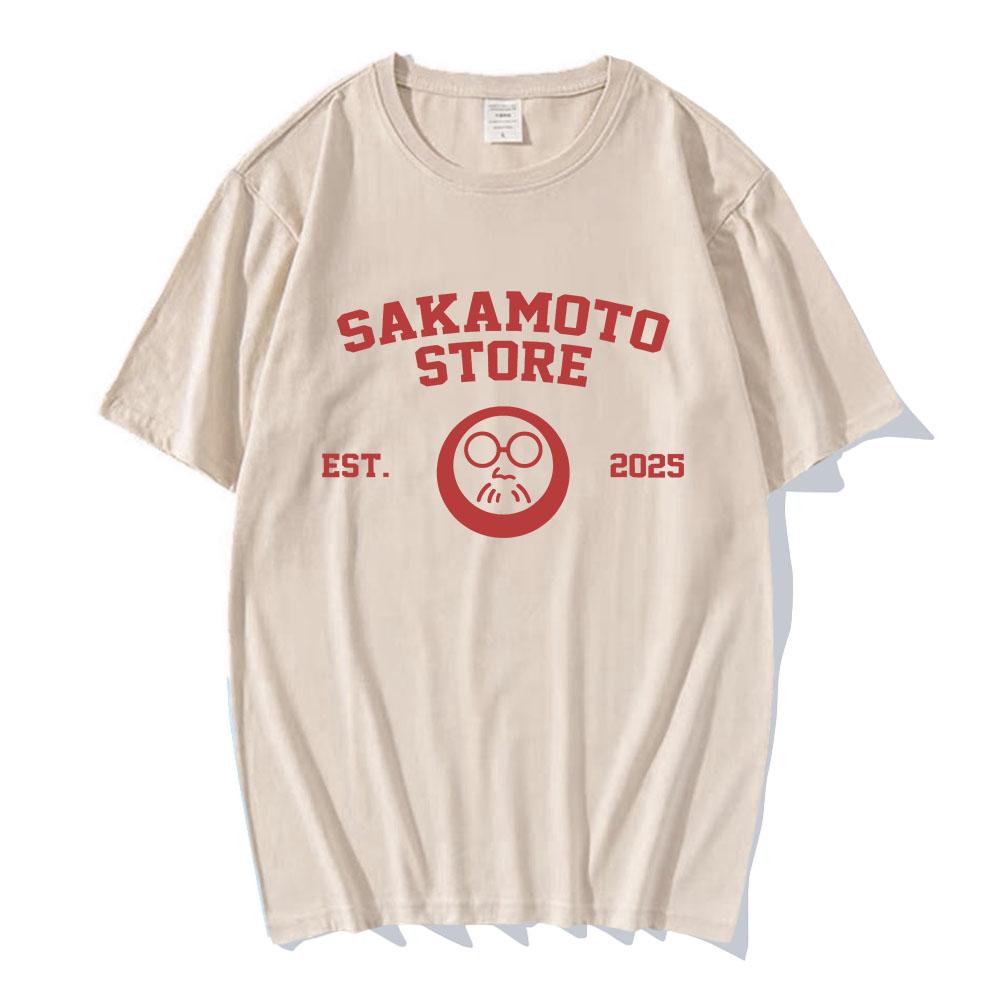 Sakamoto Store EST 2025 Tshirts Cartoon Manga Sakamoto Days Printing T-shirt Short Sleeve Cotton Men Tee-shirt Unisex Streetwear