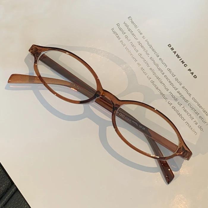 Retro Y2K Ovale Rahmen Brille Tragbar Blaulichtfilter Damenbrille Cosplay Kleine Rahmen Brille