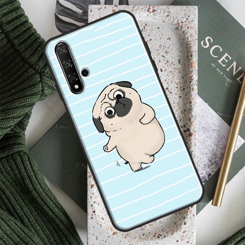 Pug Dog Funny Cartoon For Huawei Nova 12i 11i 8i 12s 9 10 SE Y91 Y90 Y60 Y70 Y72 Y61 P20 P30 P40 Lite P60 Pro Case