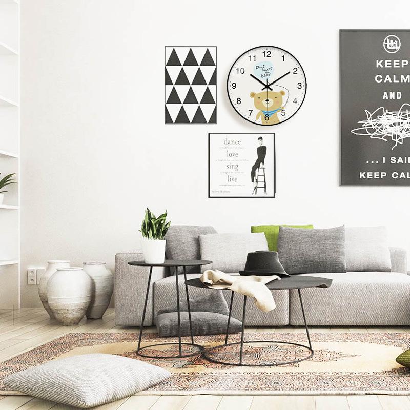 14-Inch Ultra-Quiet Creative Cartoon Wall Clock - Modern Design for Living Room