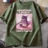 Sometimes A Gangsta Need A Hug Funny Cat Meme Tshirt Unisex Women Goofy Ahh T Shirt Y2k Graphic T Shirts Oversized Tee Clothing