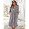 Plus Size Winter Warm Jacquard Coral Fleece Couple Hooded Twisted Bathrobe Loungewear