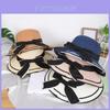 Summer Womens Straw Hat With Bowknot Wide Brim For Beach Travel Sun Protection