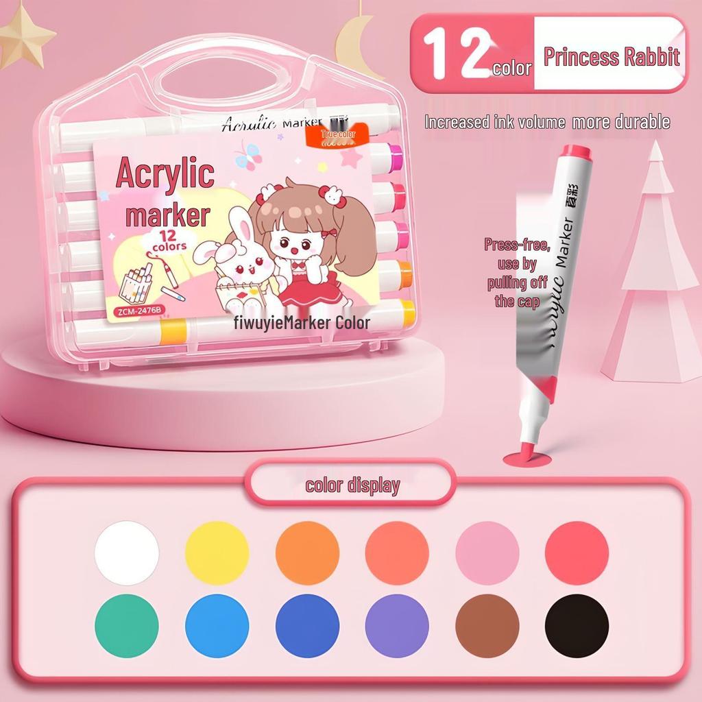 Non-Toxic True Color Astronaut Acrylic Marker Pen - Washable Brush for Children's Graffiti Art