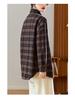 Women's Brushed Plaid Long Sleeve Shirt - Thickened & Warm, 2025 Autumn/Winter Collection