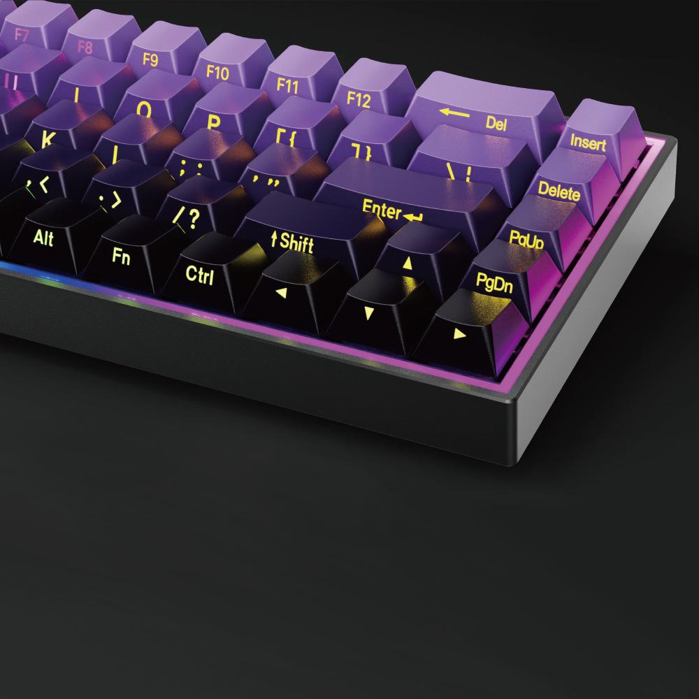 Custom Blue Switch Mechanical Keyboard - 68-Key Wired Office & Gaming with Side-Printed Keys