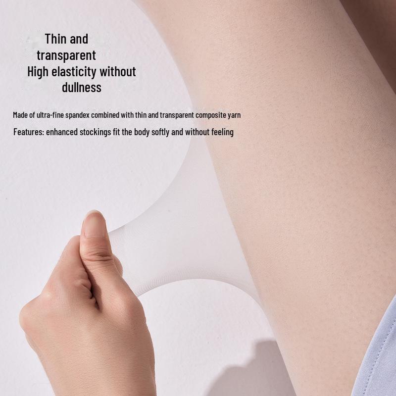 Women's Ultra-Thin Gray Silk Anti-Hook Stockings - Sheer, Sexy T-Crotch Pantyhose