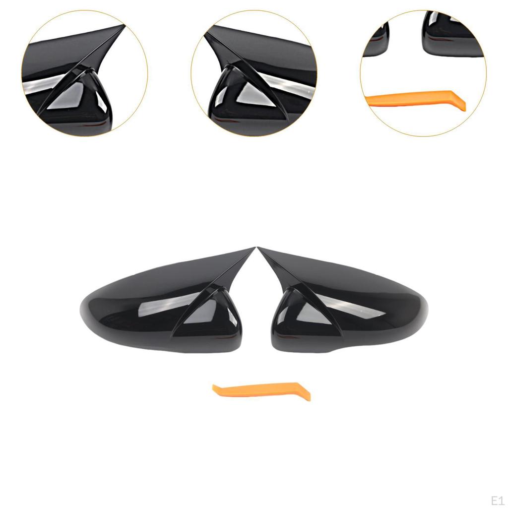 2x Side Mirror Cover Caps Rearview Replacement Component Easily Install Assembly