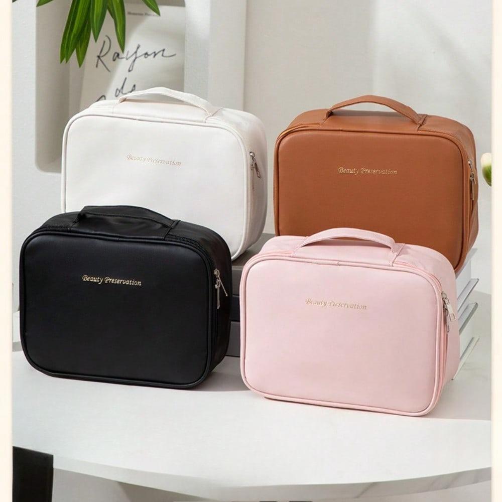 New Cosmetic Bag Large Capacity Women's Split Makeup Brush Waterproof Women's Bag Handbag Travel Storage Bag