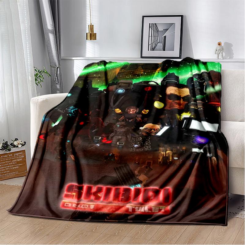3D Skibidi Toilet Speakerman Cameraman TVman Flannel Blanket,Soft Throw Blanket for Home Bedroom Bed Sofa Travel Cover Kid Gift