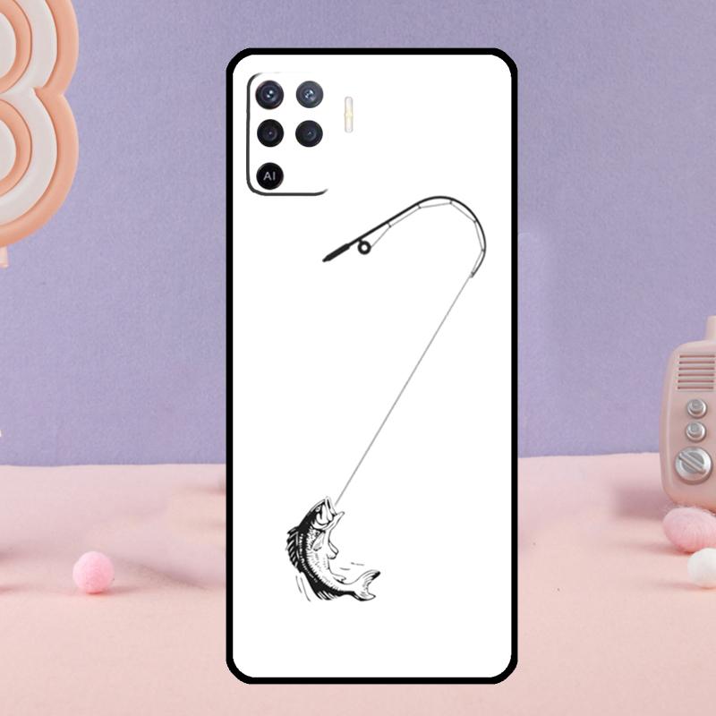 Fish Hook Fishing Phone Case For Oppo A80 A60 A40 A94 A54 A98 A78 A18 A38 A58 A16 A76 A96 A17 A77 A74 A57S A15