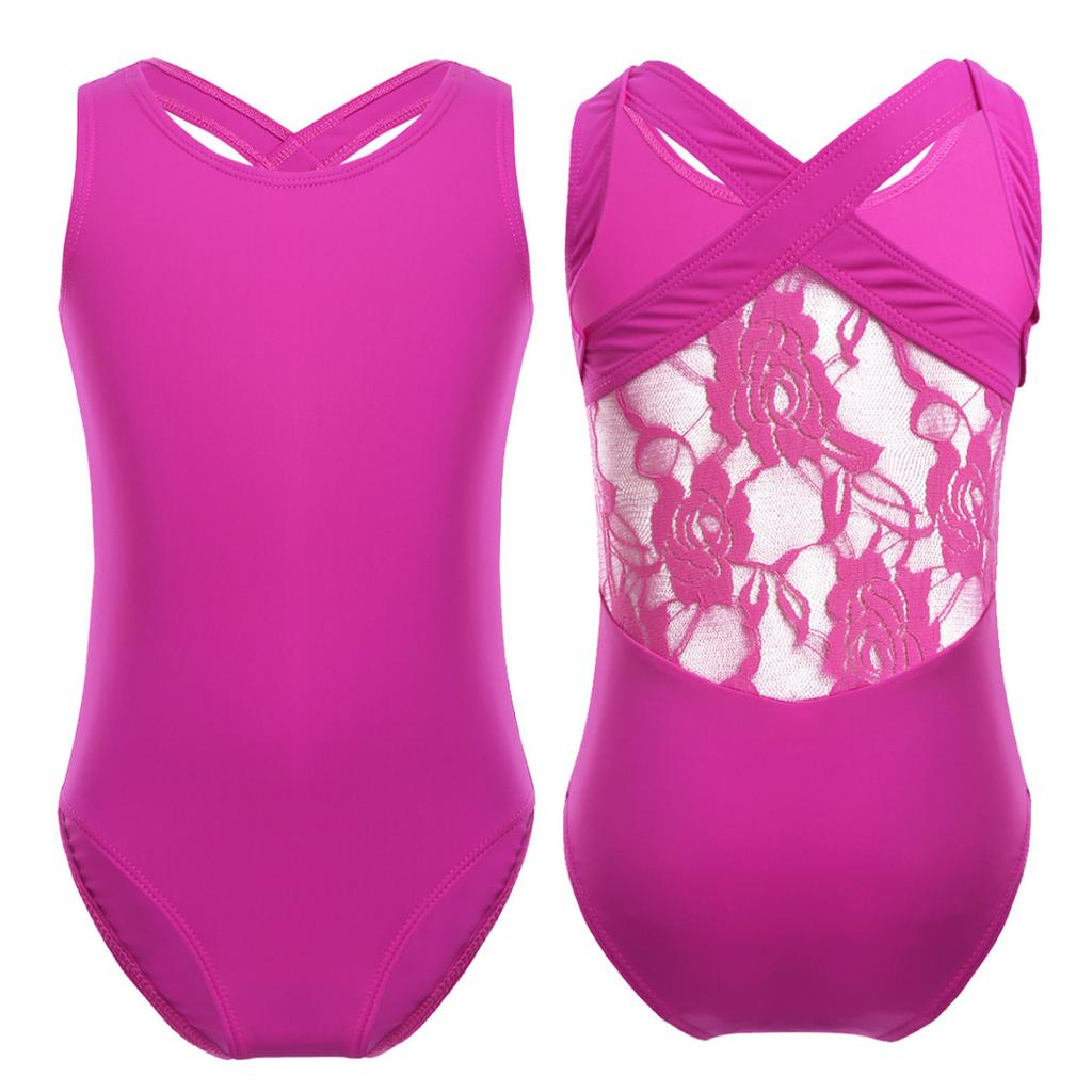 Kids Girls Double Straps Sleeveless Gymnastic Ballet Leotard Jumpsuit Athletic Dance Clothes Tank Tops Outfits