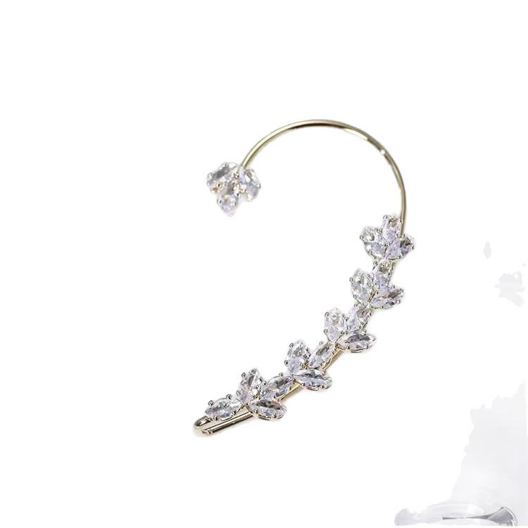 Neuer glitzernder Blatt-Ohr-Cuff - Ohne Piercing, 2025 Kalter Stil, Hochwertiger Knorpel-Ohrring