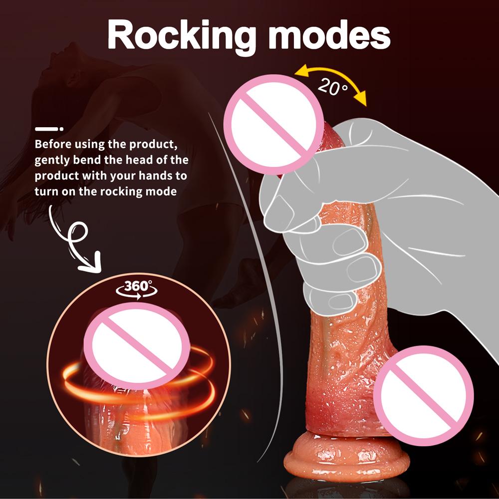 Thrusting Dildo Vibrator Remote Control Realistic Fake Dick Vagina G-Spot Stimulator with Suction Cup Handfree Sex Toy for Women