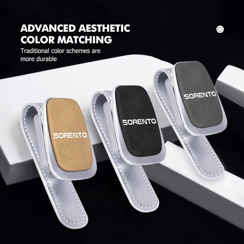For KIA Car Glasses Holder Suede Sunglasses Storage Clip Accessories Cerato Proceed Venga Sedona Forte Stonic PicantoED1 