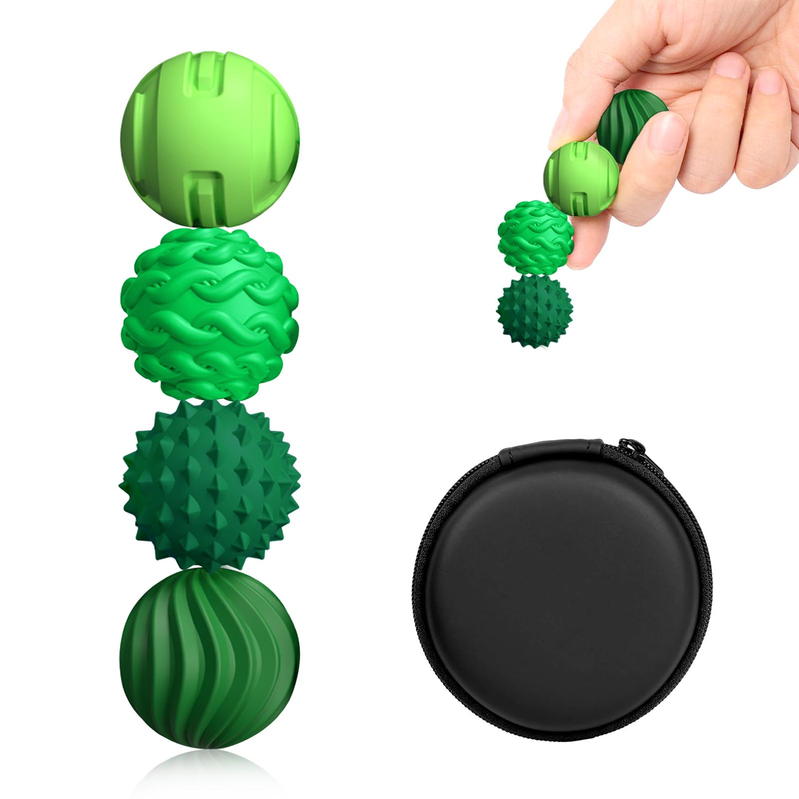 

Silicone Magnetic Sensory Balls Fidget Toys - 4 Pack Silent Office Desk Stress Balls, Stress Relief Toys for Adults and Teens