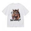 Men's T-Shirt With Geek Horse Retro Graphic Unisex White 100% Cotton Tops Summer