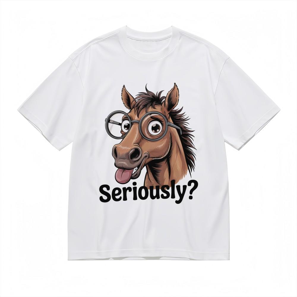 

Men s T-Shirt With Geek Horse Retro Graphic Unisex White 100% Cotton Tops Summer L