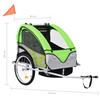 Remorque à vélo 2-en-1 - vidaXL - Vert et gris - Pour enfants - Vélo loisir