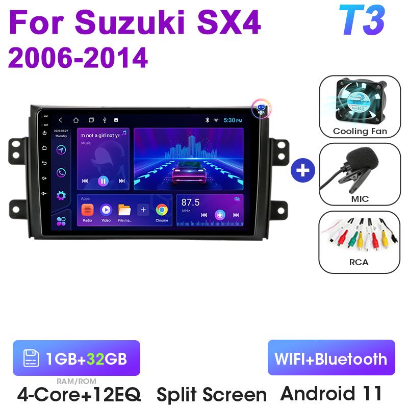 2 Din Android 12 Car Radio For Suzuki SX4 SX 4 2006-2014 Fiat Sedici 2005-2014 CarPlay Auto intelligent Systems Smart Autoradio
