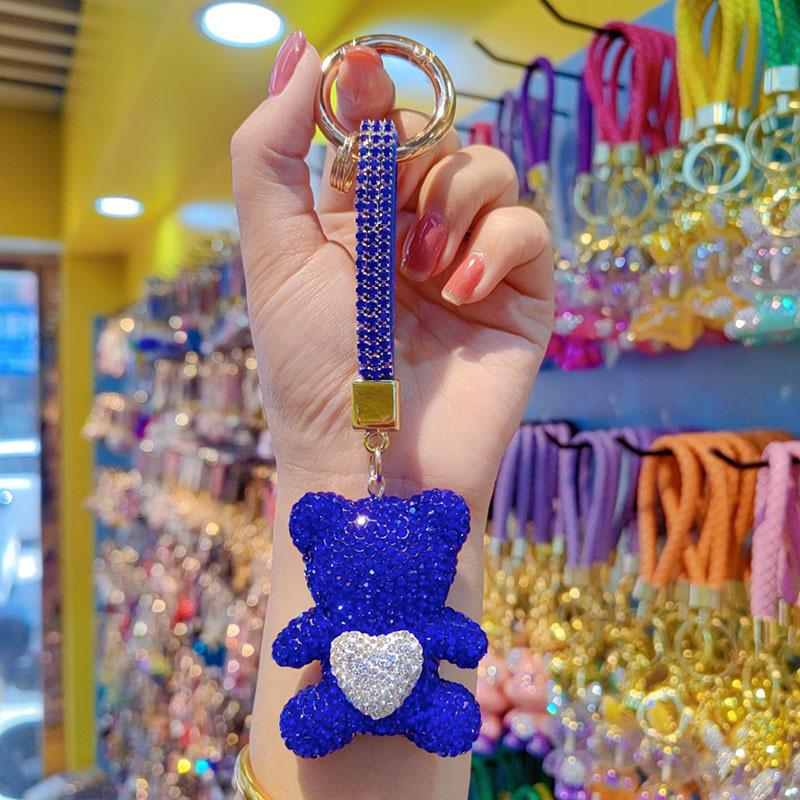 Cute Heart Bear Keychain With Czech Rhinestones For Couples And Gifts