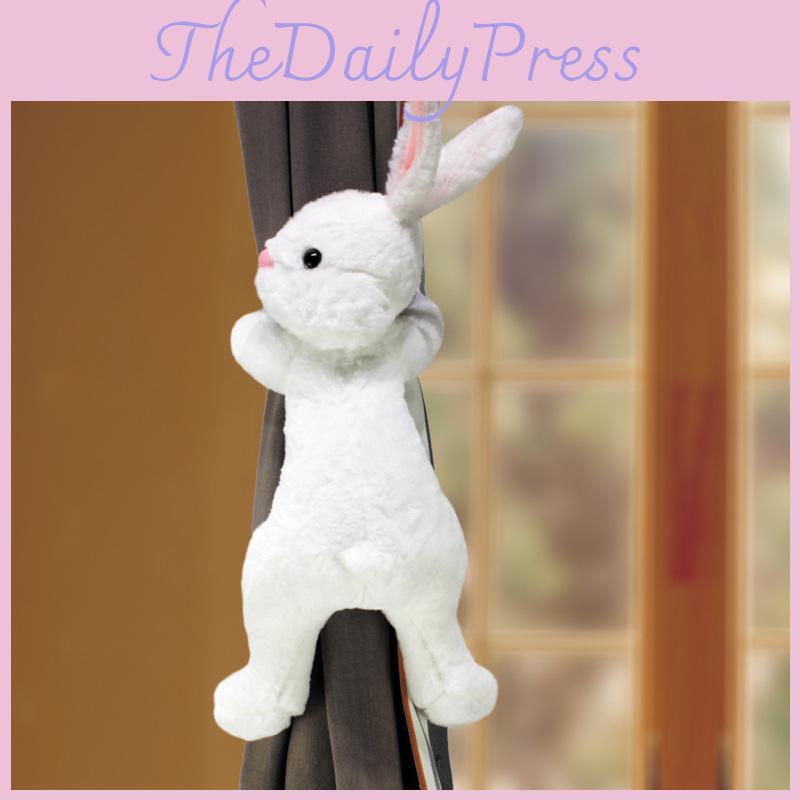 Curtain Tieback Bunny With Plush Doll For Childrens Room Window Decorations