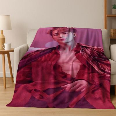 3D Jackson Wang Art Singer Star Flannel Blanket,Cozy Soft Throw Blanket for Home Bedroom Bed Sofa Picnic Office Cover Kids Gift