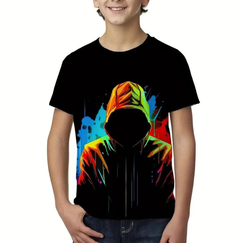 Clothing for Boys Cartoon Character 3D Printing Summer Casual Comfortable Round Neck Short Sleeve Body Shirt Children's T-Shirt