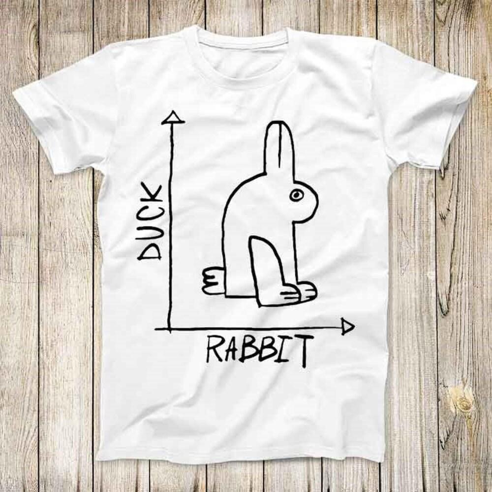 

230GSM 100% Cotton T-Shirt Duck Rabbit Parody Funny Fathers Day Top Tee Best Cute Gift Mens Women Unisex T Shirt 3023