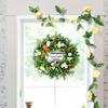 Påskkrans Dekorationer Morot Och Prästkrage Utomhusgirlang Dörrprydnad Vårkrans För Sovrumsfönster Vardagsrum