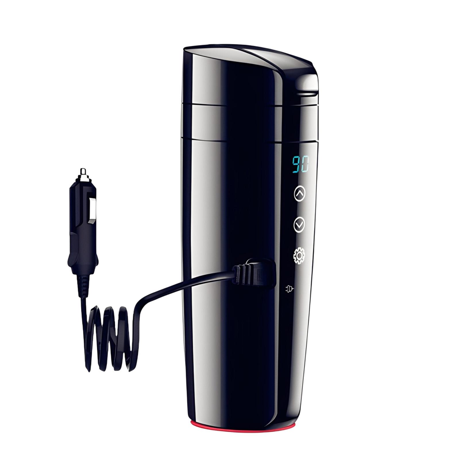 

400ml Car Heating Cup Electric Kettle Stainless Steel Smart Temperature Control Touch LCD Display Travel Coffee Mug Warmer чёрный