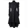 Damen Kleid mit Rollkragen und langen Ärmeln im viktorianischen Stil Gothic Vintage A-Linien-Mantel