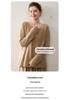 Lekasha Women's Long-Sleeve Cashmere V-Neck Knitwear - Autumn Old Money Style