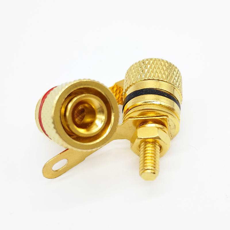10pcs Gold-plated Pure Copper Binding Post Speaker Amplifier Terminal 4MM Banana Plug Socket DIY Audio Plugs Jack Connectors