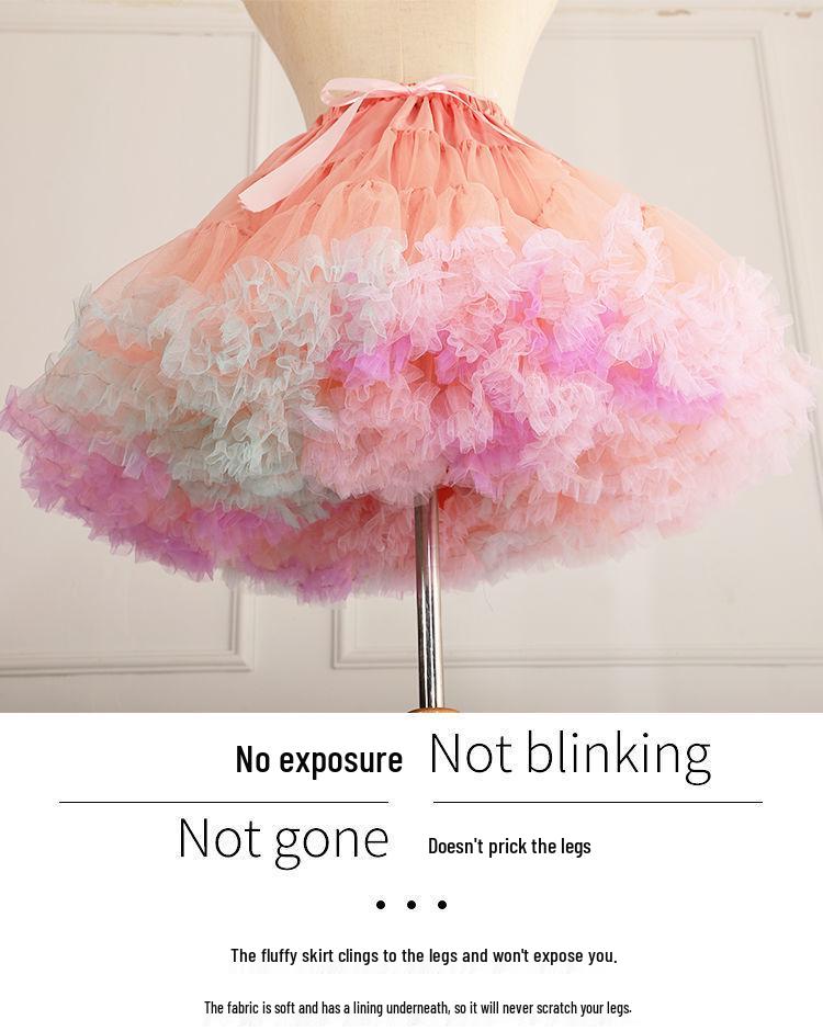 Reifrock Lolita Weicher Tüll Marshmallow Unterrock mit 45cm Stütze - Vollfarbe Vielseitiges Innenfutter