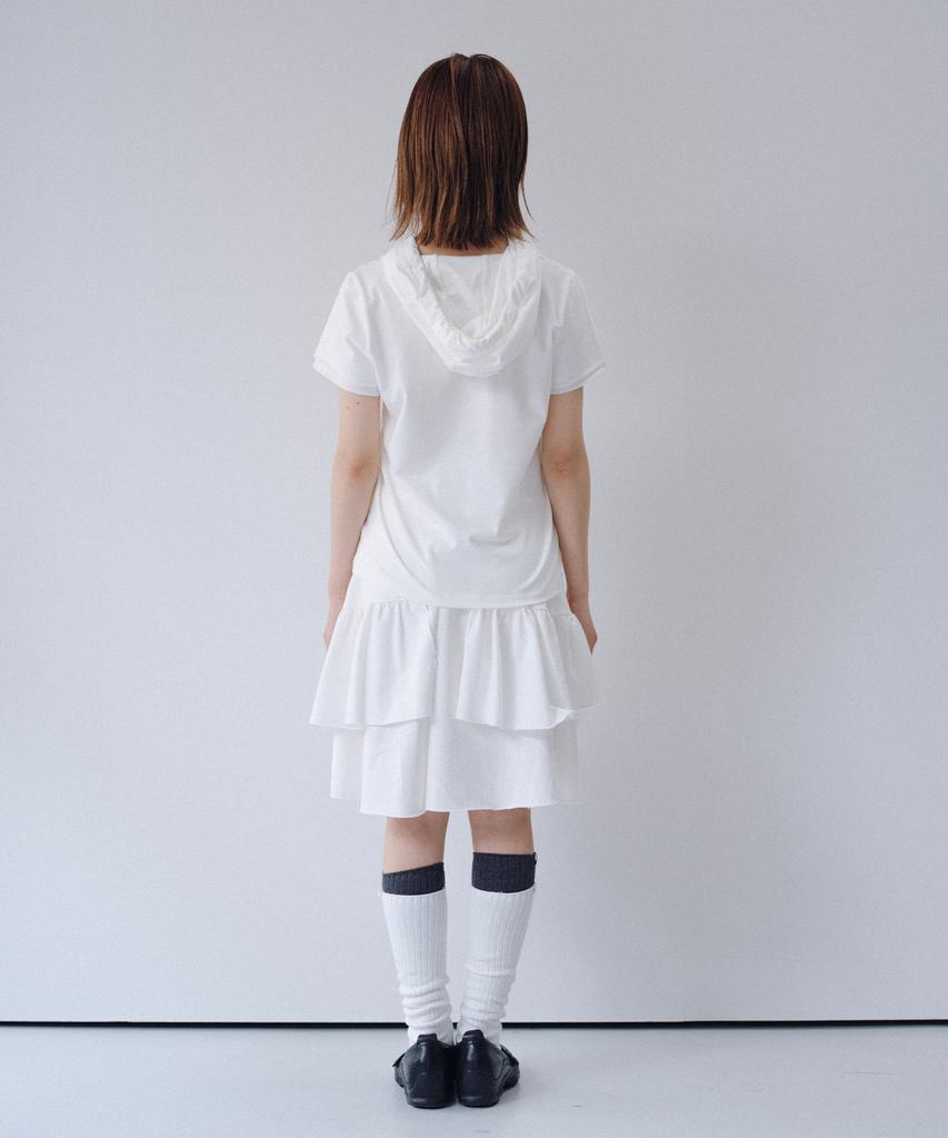 Ohesio Shirring Midi Banding Skirt, White