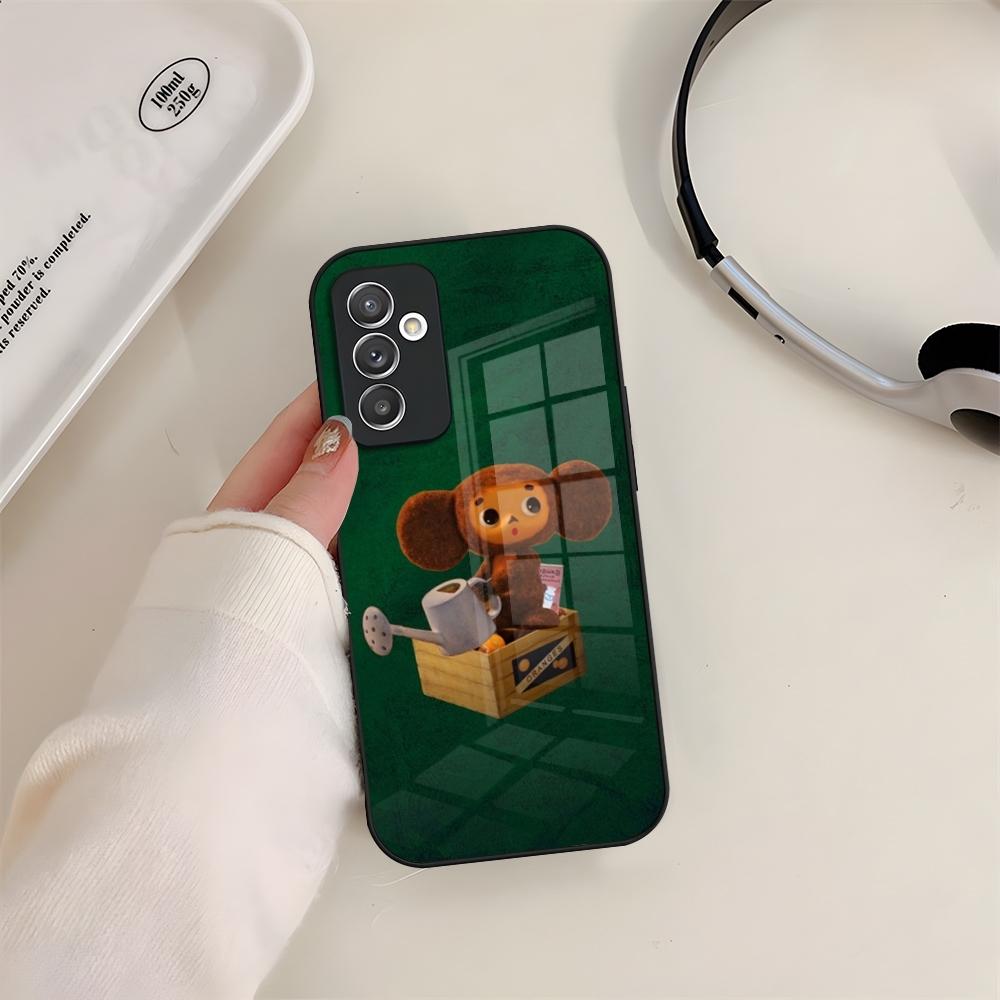 Cheburashka Phone Case Glass For Samsung S24 S26 S23 S20 S25 S21 S22 Ultra Fe Plus A05 A06 A16 A26 A36 A56 Coque