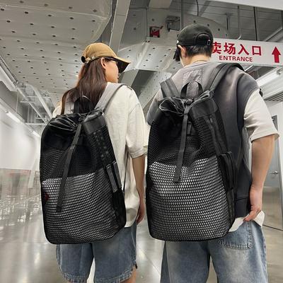 Travel Bag Multifunctional Net Pocket Backpack Can Be Set with Tie Rod Fitness Storage Bag Business Trip Boarding Luggage Large Bag