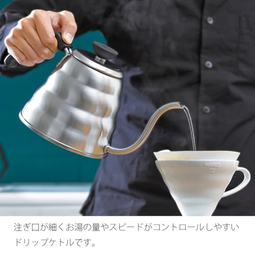 Hario V60 Drip Kettle/Vono Practical Capacity 800mL Open Fire/IH Compatible Hairline Silver Made In Japan Present Gift Gift VKBR-120-HSV