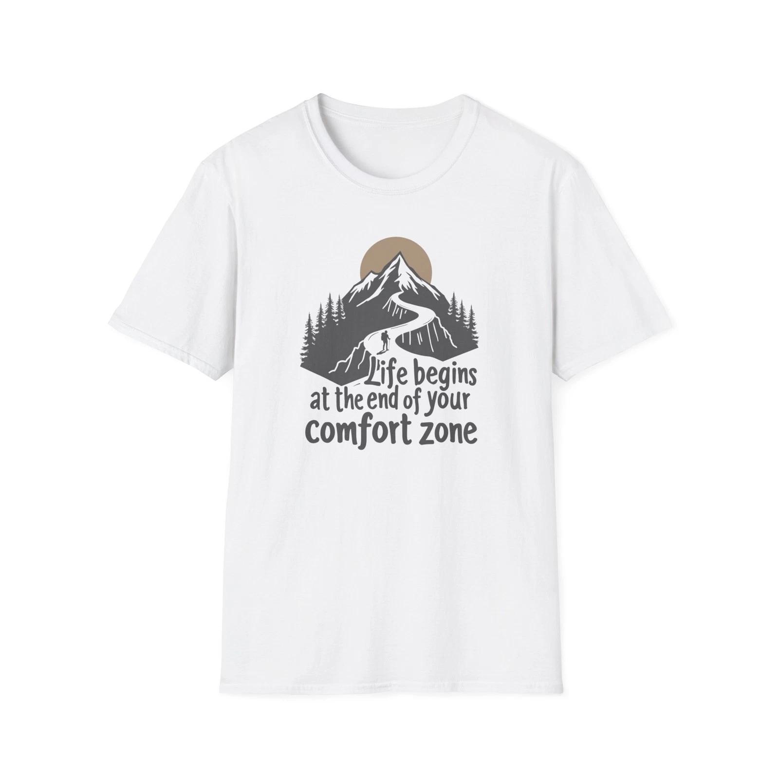 Life begins at the end of your comfort zone | Mountain adventure graphic T-Shirt XL